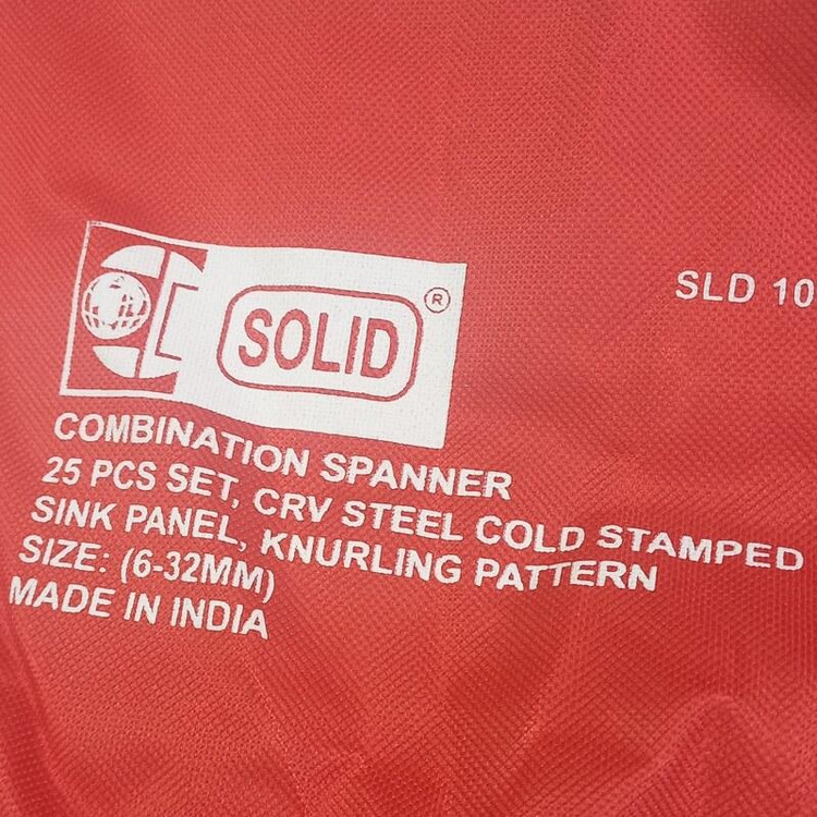 پک 25 پارچه آچار یکسر تخت یک سر رینگ سالید برند SOLID از جنس کروم وانادیوم از شماره 6 تا 32