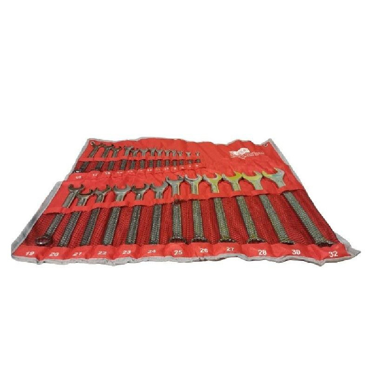 پک 25 پارچه آچار یکسر تخت یک سر رینگ سالید برند SOLID از جنس کروم وانادیوم از شماره 6 تا 32