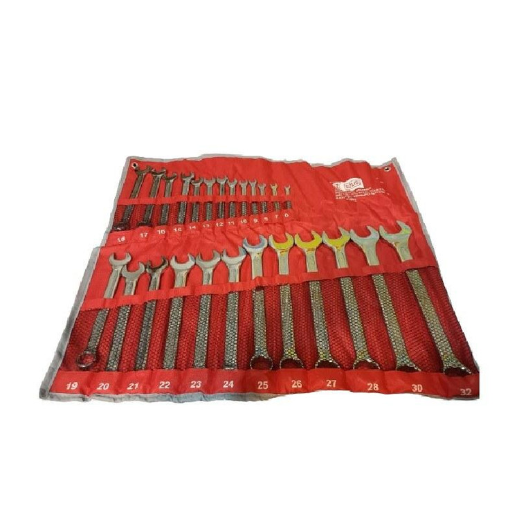 پک 25 پارچه آچار یکسر تخت یک سر رینگ سالید برند SOLID از جنس کروم وانادیوم از شماره 6 تا 32