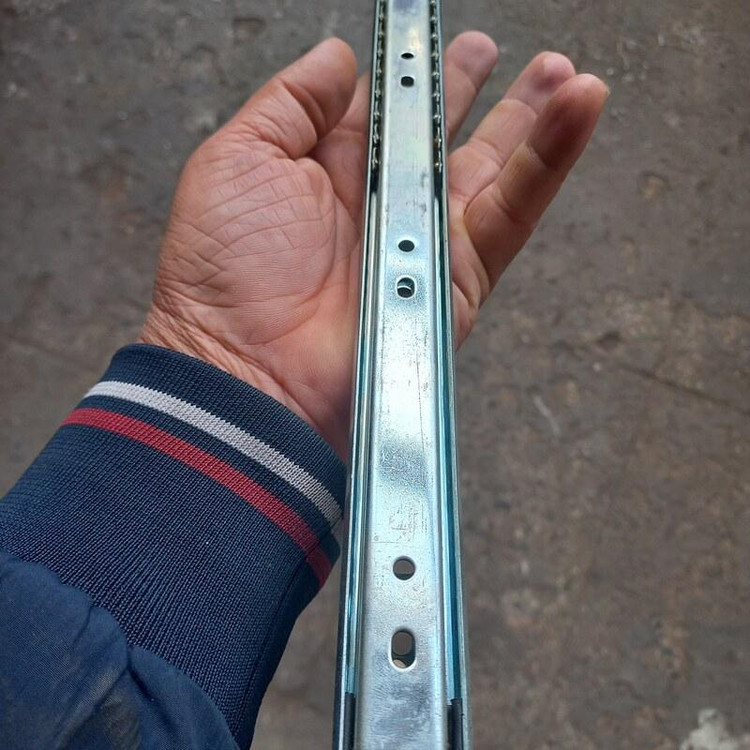 ریل دو تکه ساچمه ای سایز 45 سانتی متر بسته دو عددی ضخامت 1.5 میلیمتر