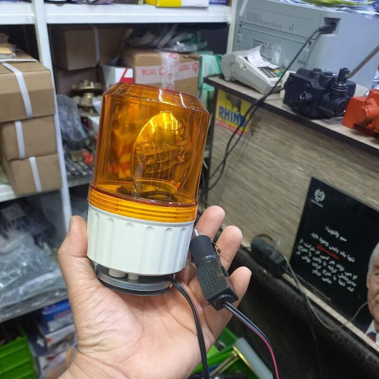 چراغ خطر عقب گردون ساخت ترکیه رنگ زرد مناسب ماشین آلات سنگین و راهداری شهرداری خودرو