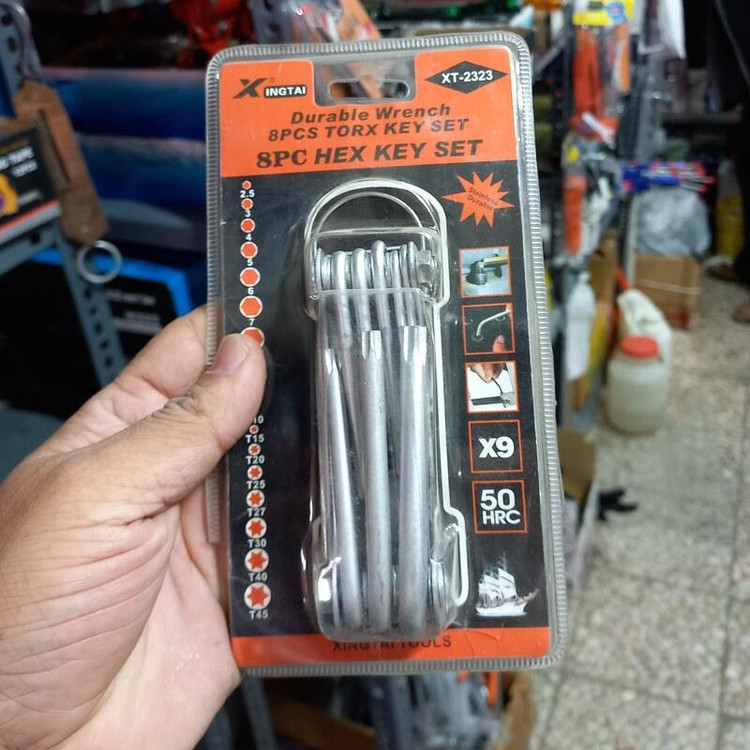 آچار آلن ستاره ای مدل xt- 2323مجموعه 8 عددی
