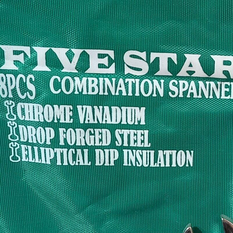 آچار مکانیک FIVE STAR یک سر تخت یک سر رینگ تخت مجموعه 8عددی