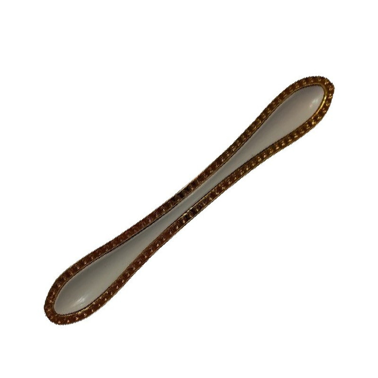 دستگیره کابینت کمد کشو رنگ طلایی بسته 1 عددی از جنس پلاستیک فاصله دو پیچ 128 میلی متر