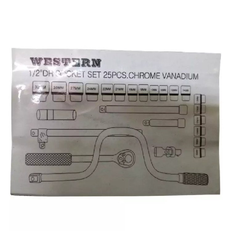 جعبه بکس 24 پارچه WESTERN وسترن از جنس وانادیوم درجه یک