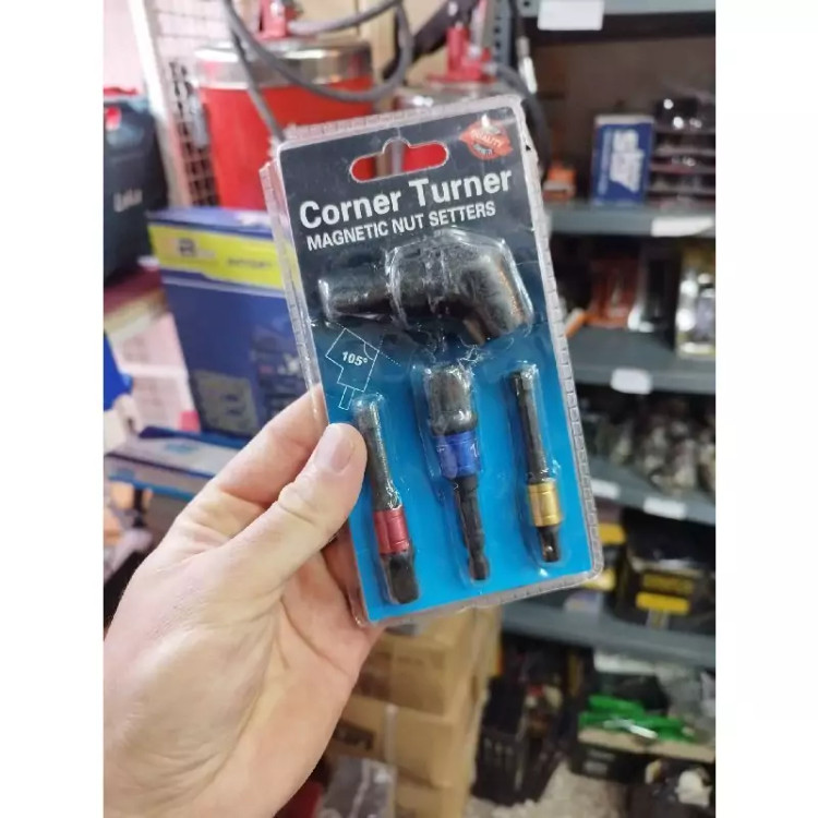 رابط سر دریلی 4 پارچه یا رابط سری پیچ گوشتی مدل Corner Turner مجموعه 4 عددی از جنس مقاوم