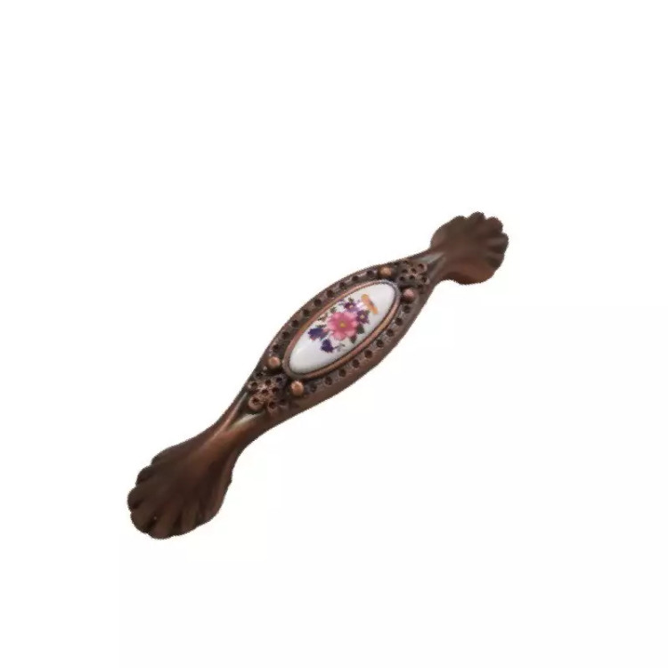 دستگیره کمد کابینت بسته دو عددی رنگ سوخته فاصله دو پیچ 128 میلی متر