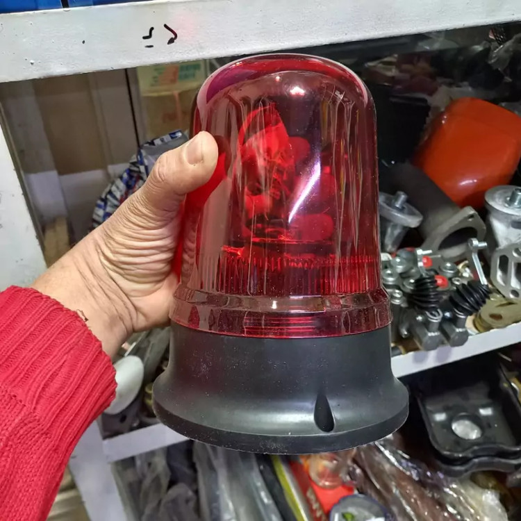 چراغ گردون ماشین آلات راه سازی و تراکتور رنگ قرمز سایز بزرگ ساخت ترکیه 12 ولت