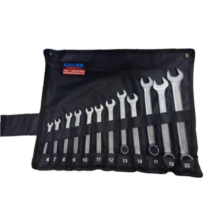 آچار یک سر تخت یک سر رینگ آدلر ADLER جنس وانادیوم کیفیت عالی 12 پارچه