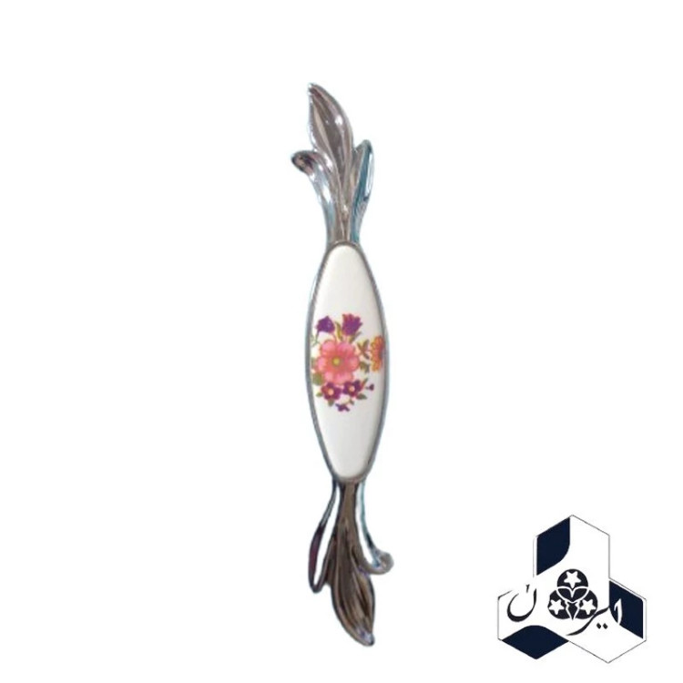 دستگیره کابینت مدل برگی رنگ کروم پک ده عددی و فاصله دو پیچ 96 سانتی متر