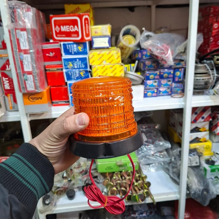 چراغ خطر آژیر تراکتور و ماشین آلات راه سازی و خودروهای سنگین رنگ زرد یا قرمز مدل آهنربایی پیچی