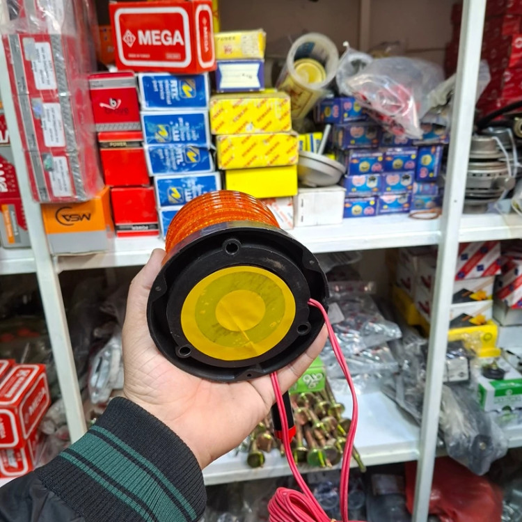 چراغ خطر آژیر تراکتور و ماشین آلات راه سازی و خودروهای سنگین رنگ زرد یا قرمز مدل آهنربایی پیچی