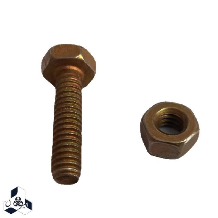 پیچ و مهره شش گوش نمره 6 اینچ کیفیت خوب پیچ 3 سانتیمتر بسته ده عددی