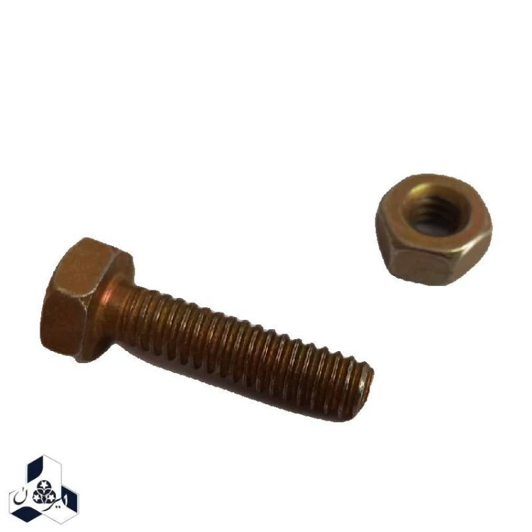 پیچ و مهره شش گوش نمره 6 اینچ کیفیت خوب پیچ 3 سانتیمتر بسته ده عددی
