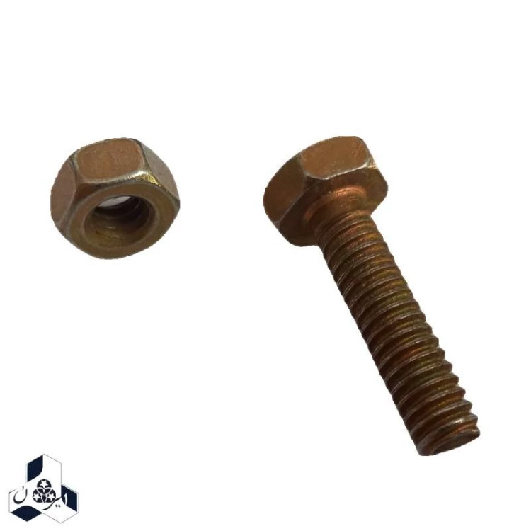 پیچ و مهره شش گوش نمره 6 اینچ کیفیت خوب پیچ 3 سانتیمتر بسته ده عددی