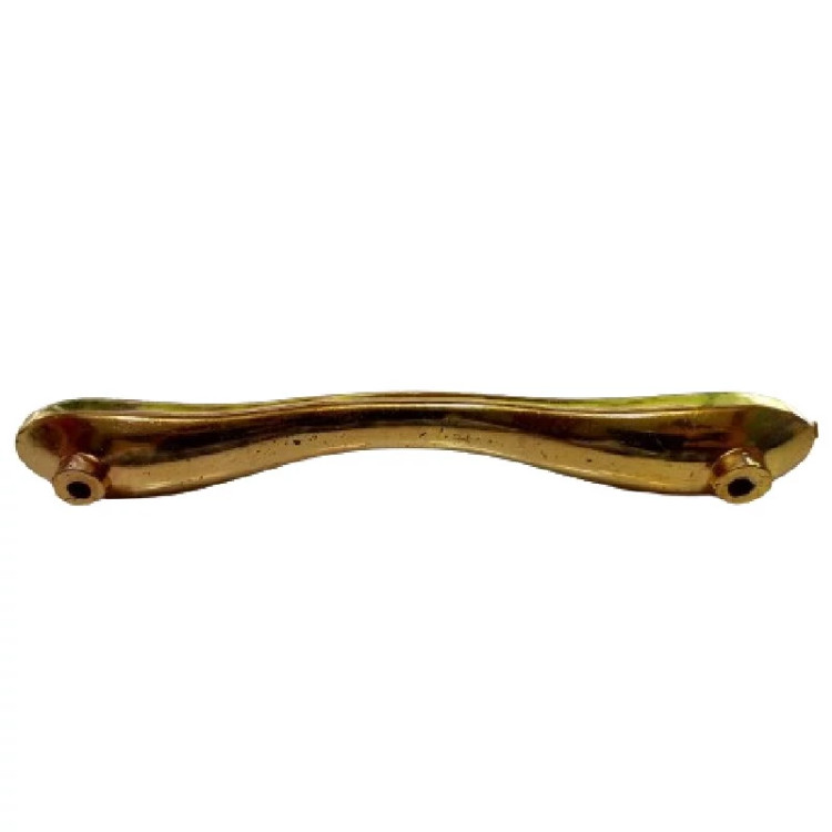 دستگیره کابینت کمد کشو رنگ طلایی بسته 1 عددی از جنس پلاستیک فاصله دو پیچ 128 میلی متر