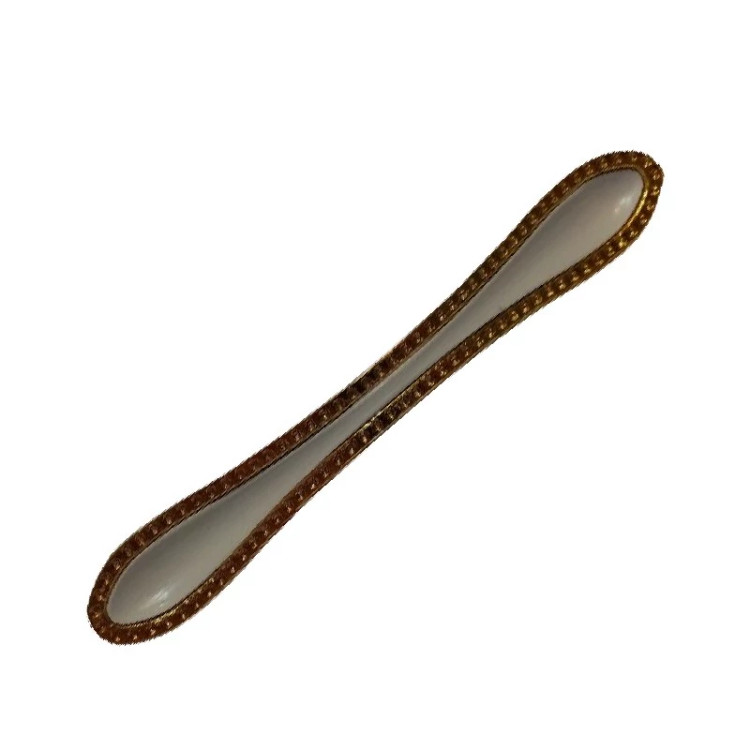دستگیره کابینت کمد کشو رنگ طلایی بسته 1 عددی از جنس پلاستیک فاصله دو پیچ 128 میلی متر